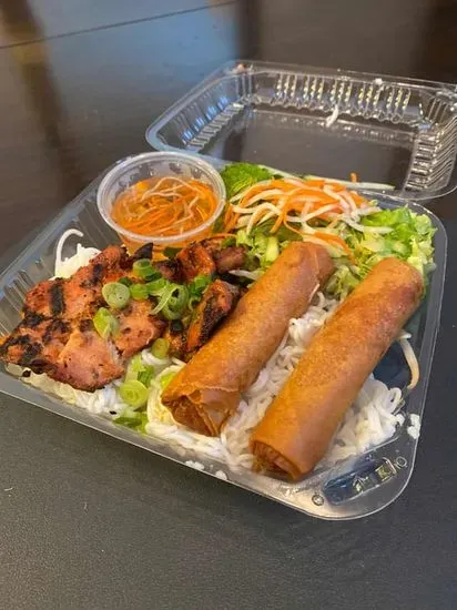 33. BBQ Chicken & Egg Rolls /  Bún Gà Nướng & Chả Giò