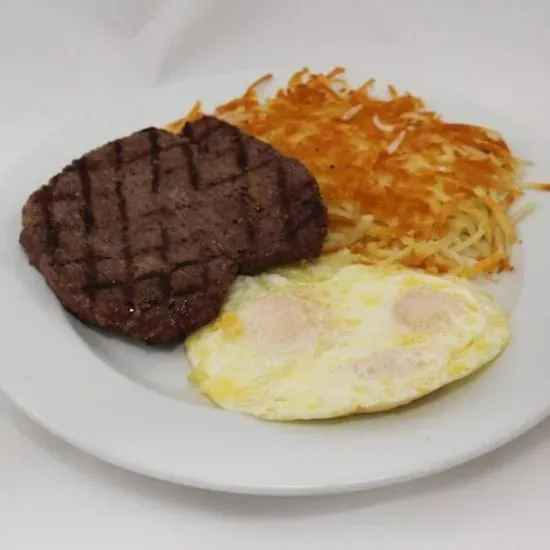 Sirloin Steak and 3 Eggs