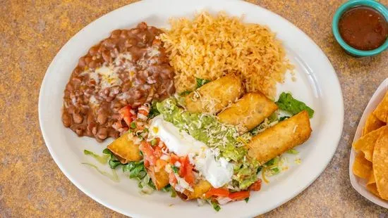 Chicken Flautas Plate