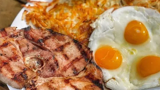 Smoked Ham Steak & Eggs