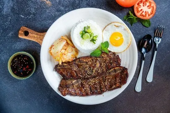 S14. Korean BBQ Prime Short Rib with White Rice