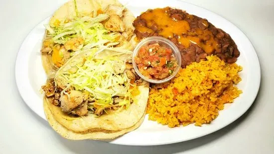 2 Taco Plate - Chicken or Ground Beef Dinner Special