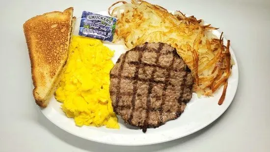 1/4 Hamburger Patty & Eggs