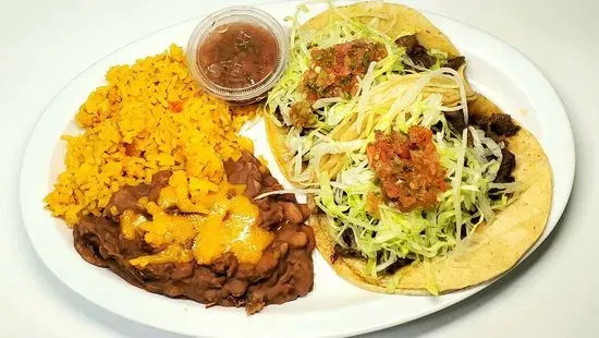 2 Taco Plate-Carne Asada Dinner Special