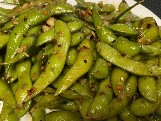 Spicy Garlic Edamame