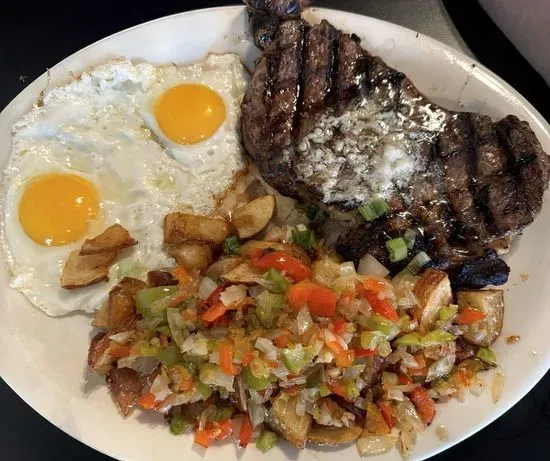 14oz Rib Eye Steak & Eggs