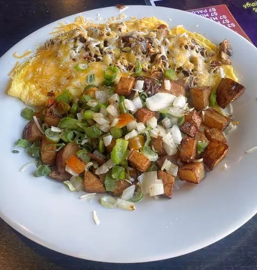 Bacon, Mushroom, and Cheddar Omelette