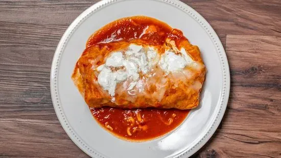 Wet burrito with Mozzarella & Sour Cream