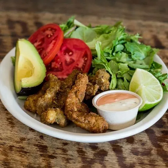 Ensalada con Camarones Empanizados