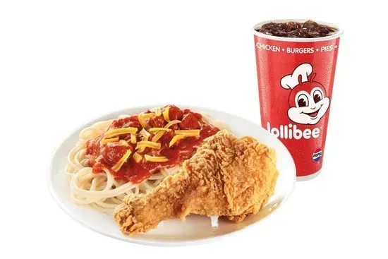 1pc Chickenjoy w/ Jolly Spaghetti and Drink