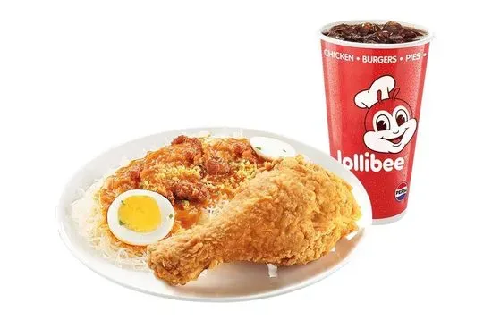 1pc Chickenjoy w/ Palabok Fiesta and Drink