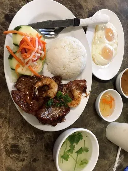 #66. Rice w/ Grilled Shrimps & Grilled Pork Chop