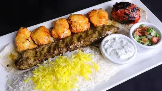 1 Skewer of Koobideh + 1/2 Chicken Breast