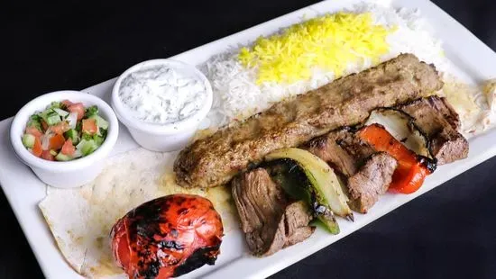 1 Skewer of Koobideh + 1/2 Filet Mignon Shish