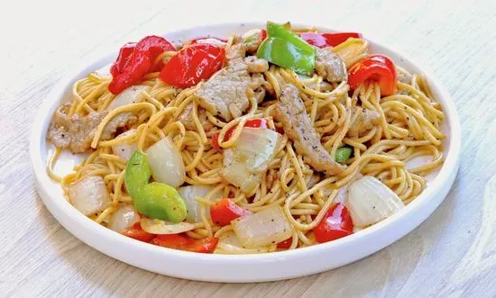 Black Pepper Beef Spaghetti黑椒牛肉炒意粉