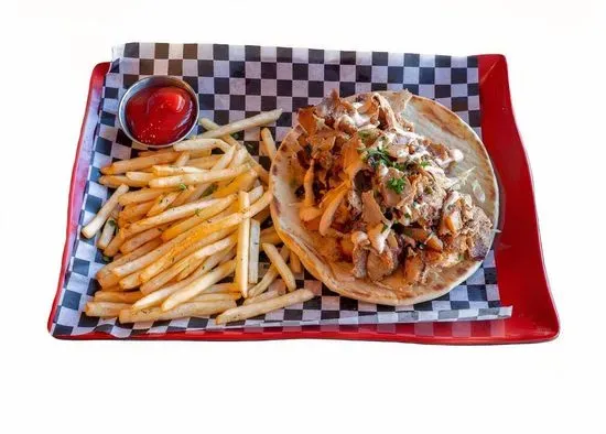 Greek Pita Wrap w/fries