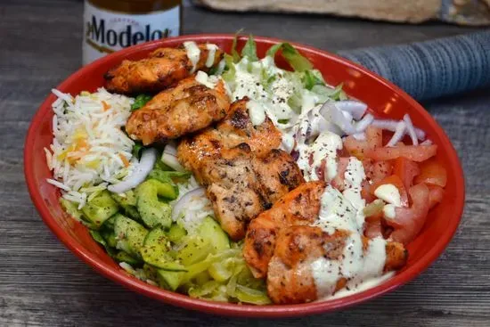 16. Chicken souvlaki (kabob) Bowl