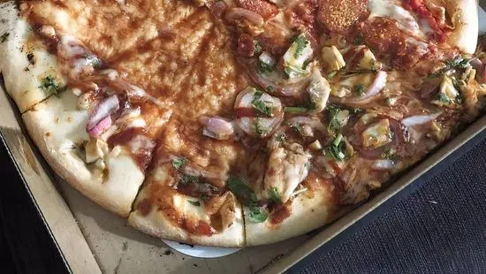 Smokey Bourbon BBQ Chicken Pizza