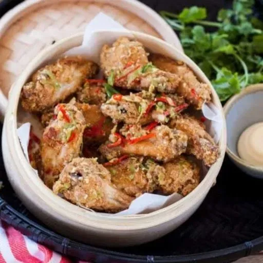 Deep Fried Chicken Wings & Squid With Spicy Salt