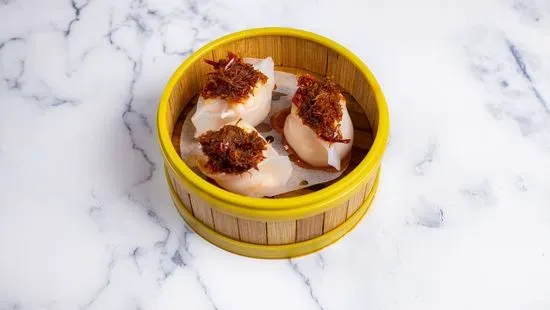 417. Steamed Shrimp Dumplings Topped with XO Sauce. XO 餃 / 