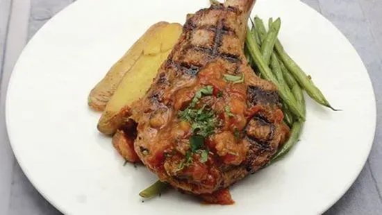 Grilled Pork Chop with Apricot Chutney