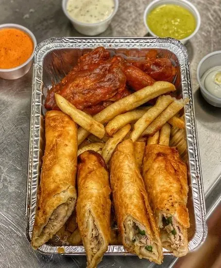 FLAUTAS, WINGS, FRIESS COMBO