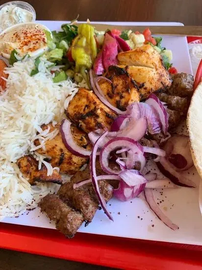 Chicken / Beef Kabob combo plate