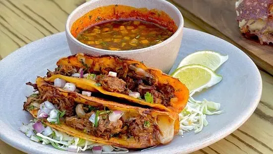 Birria Crusty Queso Tacos