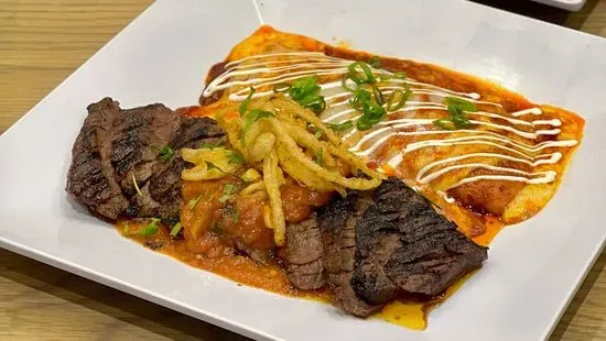 Asada con Salsa y Enchilada