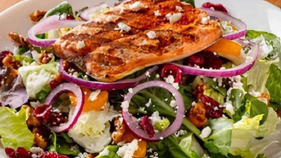 Grilled Salmon Walnut Salad