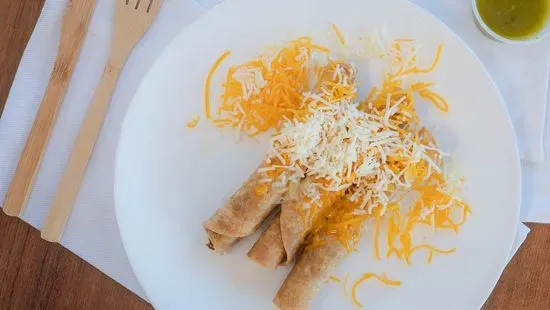 Three Rolled Tacos with Cheese