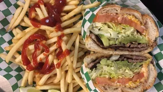 30. Carne Asada Torta with Fries & Drink (16 Oz.)