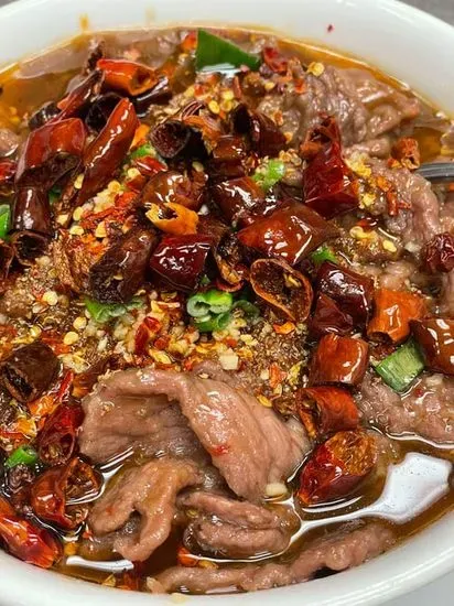 Spicy Beef Over Vegetables 水煮牛