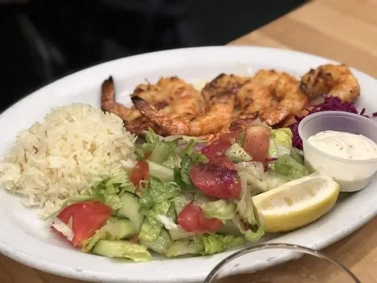 Grilled Seafood Prawns Plate