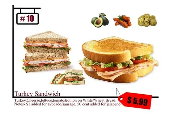 #10. Turkey Sandwich on Bread