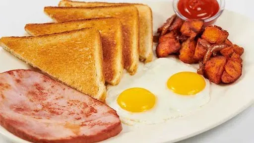 Farm Fresh Eggs With Grilled Ham