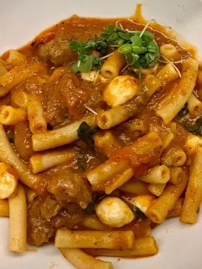 Mezzanelli with Italian sausage