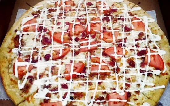 Bacon Tomato Ranch (White) Pizza