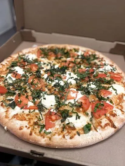 Tomato Basil White Pizza