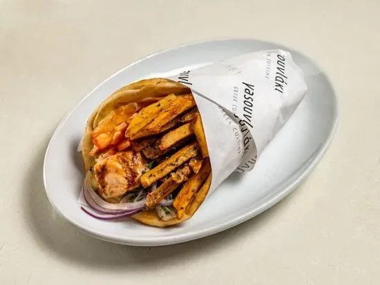 Salmon Souvlaki Sandwich