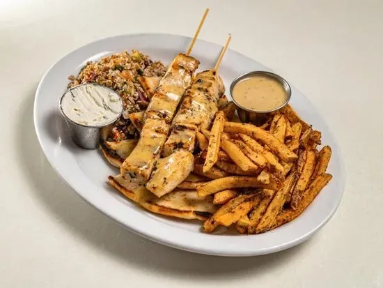 Swordfish Souvlaki Platter