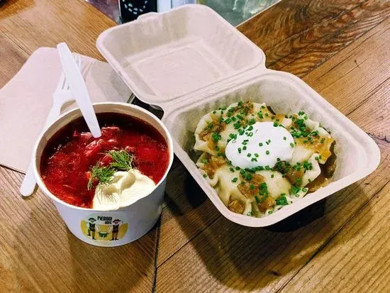 Soup & Pierogi Platter