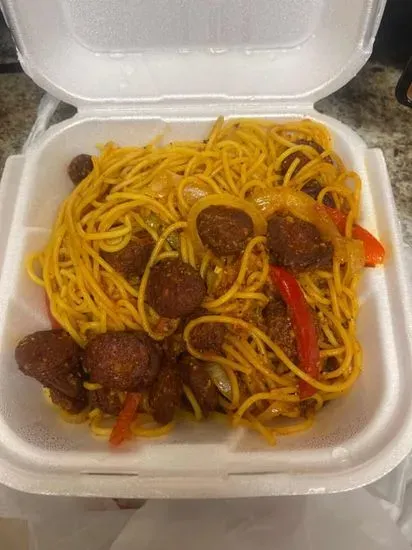 Caribbean Spaghetti w/ Sausage