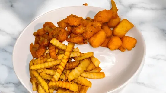 Buffalo Popcorn Shrimp w/ Fries