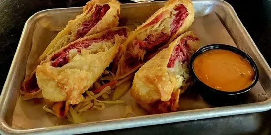 Reuben egg rolls