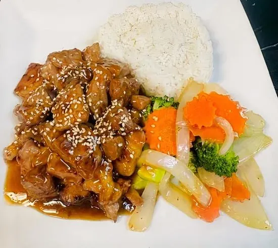 Teriyaki Bowl (with white rice & mixed Veggie)