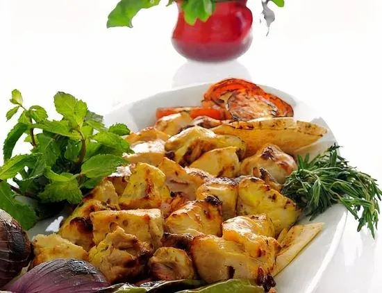 Chicken Kabob Dark Platter