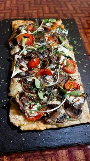 1. Truffled Mushroom with Mozzarella, Mascarpone, Roasted Cherry Tomato & Balsamic Drizzle