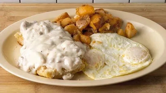 Biscuits with Sausage Gravy Half Two eggs