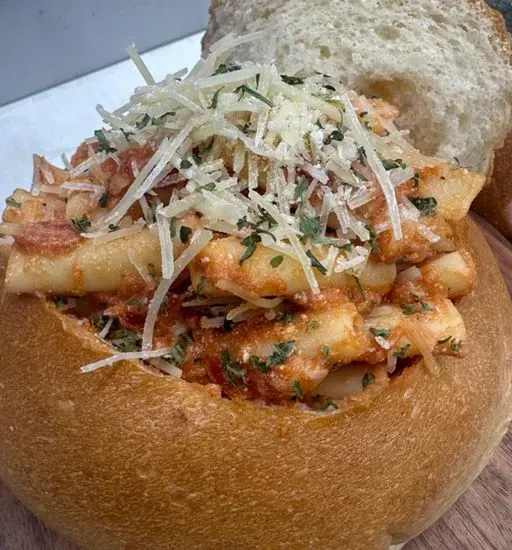 Bread Bowl Baked Ziti